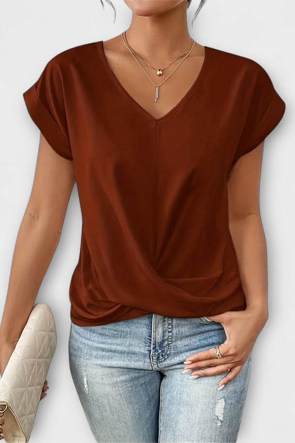 Eloise - V-Ausschnitt Top mit Knopfdetail