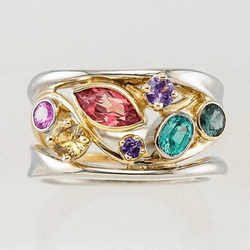Vintage Ring mit Gold and Silver-Colored Zirconia